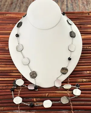 Lia Sophia Silver and Black Necklace thumbnail 1