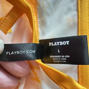 Playboy Women's L Gold Satin Mesh Logo Corset Bustier Y2K Festival Clubwear‎ Top thumbnail 5