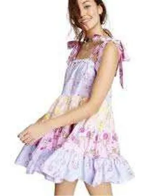 LoveShackFancy x Target Dress Womens M Floral Tiered Mini Cottagecore Coquette thumbnail 1