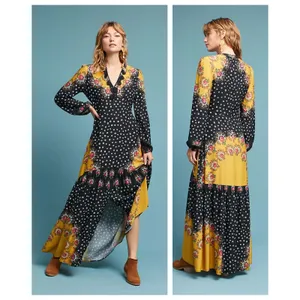 Farm Rio Floral-Blocked Maxi Dress Size XS thumbnail 14