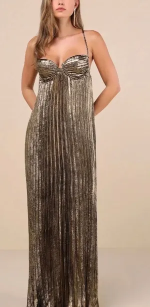 Lulus Gold Dress thumbnail 1
