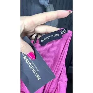 NWT‎ PrettyLittleThing Women's 14 Pink Triple Cut Out Halterneck Bodycon Dress thumbnail 10