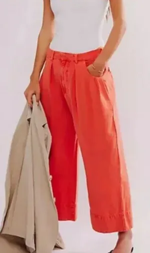 Free People Sweet Talk Chino Pant . NWT. Red mango thumbnail 1