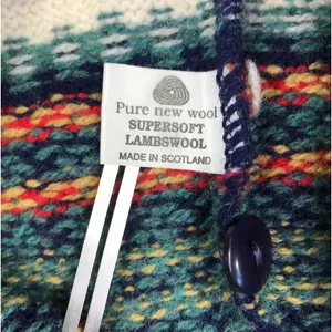 EDINBURGH Lambswool Cardigan Sz M VTG 80's Oversize Holiday Cozy Made Scotland thumbnail 12