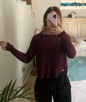 Aeropostale Open Back Long Sleeve Top thumbnail 1