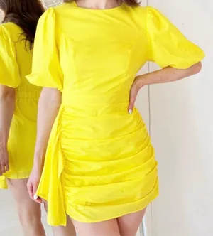 Yellow Ruched Dress By Strut And Bolt thumbnail 1
