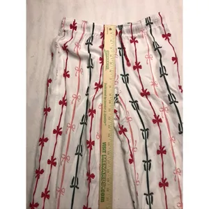 Sage & Sky Womens White Red Black‎ Bow Ribbon Pajama Set Size S Long Sleeve Crop thumbnail 5