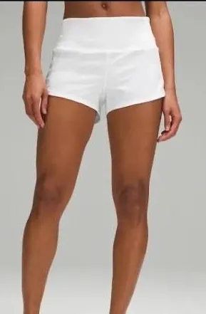 Lululemon High-Rise Shorts White Speed Up 2.5" Women’s 0 thumbnail 1
