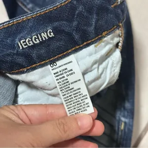 American Eagle Women Denim Blue Destroy Jeans jeggings size‎ 00 thumbnail 9