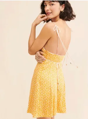 Free People Yellow Mini Dress M thumbnail 2