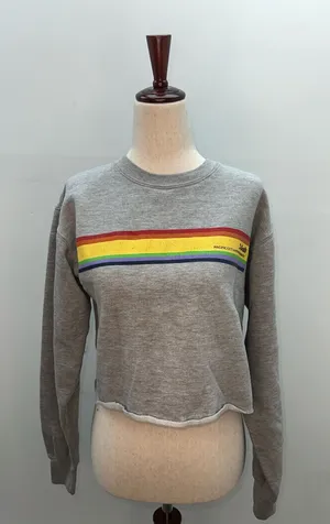Brandy Melville John Galt Crop Sweatshirt Pacific City Rainbow thumbnail 1