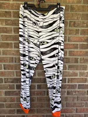 Mummy Print Women's Pajama Set - Orange & Black thumbnail 3