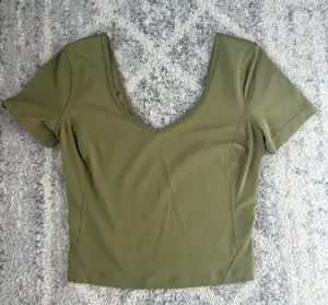 Align T-shirt size 4 small S XS cropped tee yoga workout V neck top thumbnail 1