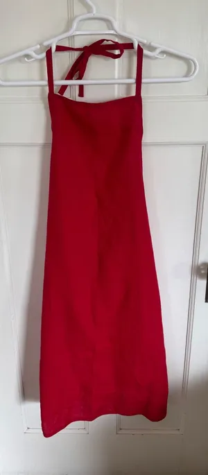 Williams Sonoma red‎ linen apron Red thumbnail 1