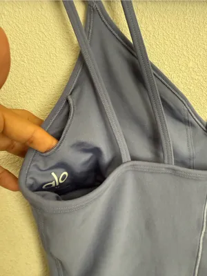 Alo Yoga Alosoft Suns Out Onesie Blue Gray Biker Romper M thumbnail 6