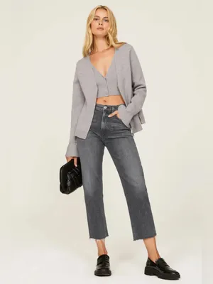 Citizens of Humanity Daphne Crop Jeans Washed Charcoal Gray thumbnail 14