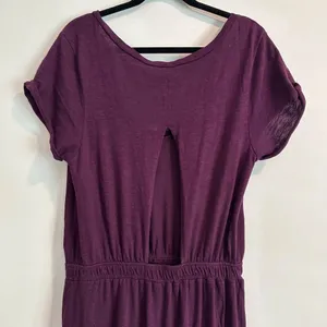 Free People Beach Audrina Maxi Dress Size Large Cut Out Back Purple Short Sleeve thumbnail 8