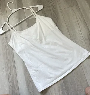 Pact Organic Tank Top cotton shelf bra womens White medium basic natural casual thumbnail 1