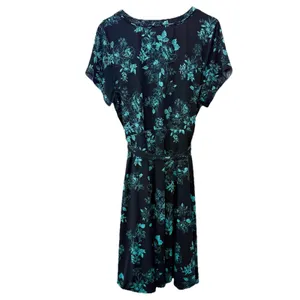 Torrid Black Aqua Floral Jersey Knit Faux Wrap Surplice Dress‎ Size 2X thumbnail 6