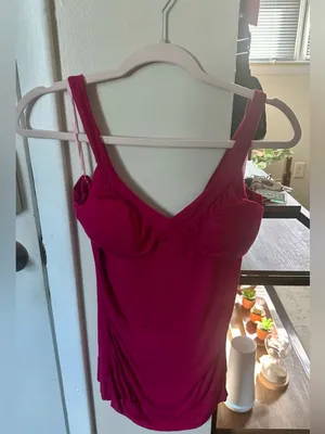 Y2K Magenta Padded Bust Cami Tank Top | Fitted Stretch | Coquette Fairy Grunge thumbnail 2