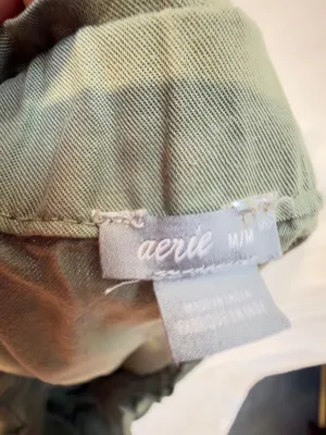 Aerie Olive Tie High Waist Paperbag Lyocell Shorts size Medium thumbnail 10