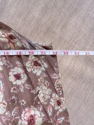 Gypsies & Moondust Floral Crinkle Sleeveless V-Neck Tank Top Brown Pink Large thumbnail 5