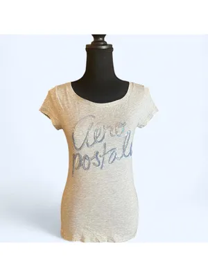 Aeropostale Vintage Y2K Baby Tee Soft Sequin Detail Fitted 2000s Fairycore Size Medium 💖 thumbnail 2