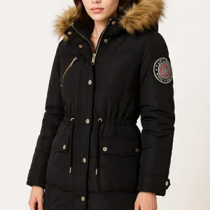 Rocawear ArcticBlast Puffer Parka w/ Fur Hood & Rhinestone Winter Ski Black M thumbnail 4