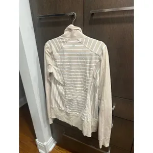 Lululemon Define striped beige and white zip-up jacket women's 10‎ thumbnail 4