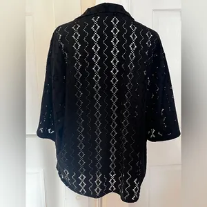 Zara Black Diamond Pattern Cut Work Shirt Size XL Unisex thumbnail 4