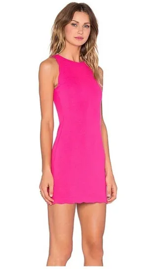 For Love & Lemons Rosarito Scalloped Hem Mini Dress Small thumbnail 2