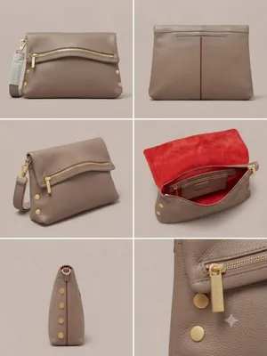 💕HAMMITT💕 VIP Medium Pebbled Leather Crossbody Bag ~ Sculpted Taupe NWT thumbnail 5