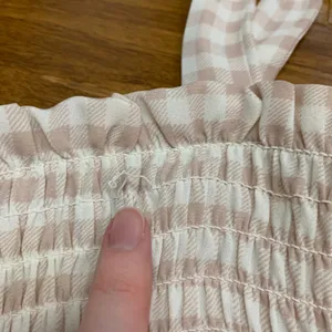 Altar'd State Gingham‎ Smocked Tiered Sundress Tie Strap Pink White Women Size S thumbnail 3