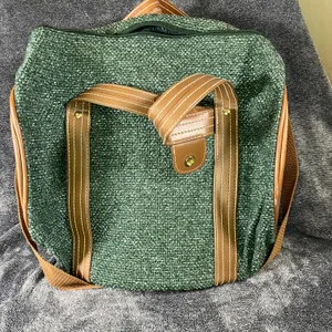 Oscar de la Renta small duffle green tweed thumbnail 2