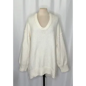 Revolve FREE PEOPLE Brookside Tunic Sweater‎ Ivory Slouchy Solid Scoop Large thumbnail 2