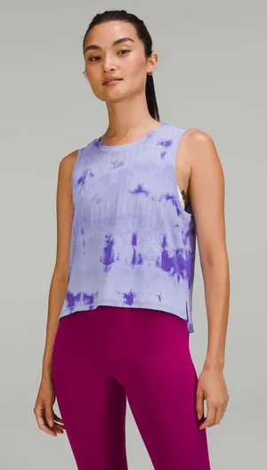 Lululemon Train to Be Tank Top Rain Stripe Marble Dye Charged Indigo Medium thumbnail 1