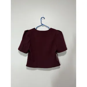 For Love & Lemons NWT Selena‎ Burgundy Short Sleeve Blazer Top Size XL thumbnail 7