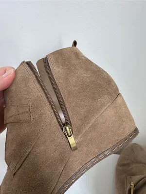 Franco Sarto Amerosa Buckle Wedge Bootie Tan Suede Size 9 thumbnail 9