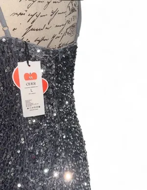 Cider Large New with tags Sequin Cami Split Short Dress thumbnail 7