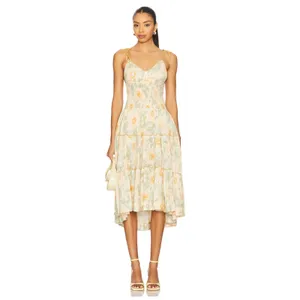 Free People Adriel Tie Strap Tiered Midi Dress Size Small thumbnail 13