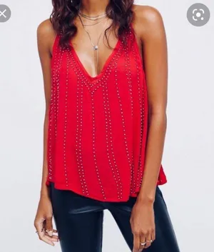 Free People Red Sparkly Top thumbnail 1