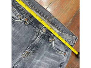 7 For All Mankind Bootcut VTG Y2K Jeans Raw Cut Hem Made in USA 100% Cotton 26 thumbnail 12