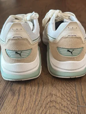 Puma White & Mint Green Retro Sneakers • thumbnail 3