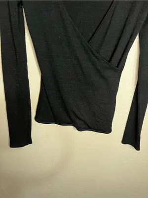 Wilfred Free Aritzia Black Faux Wrap Ballerina‎ Long Sleeve Top thumbnail 4