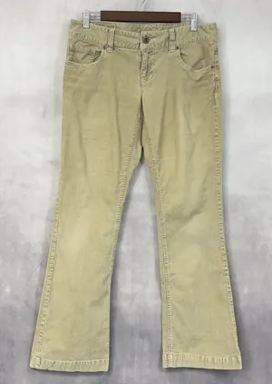 Y2K American Eagle Corduroy Pants Women 8‎ Low Rise Stretch Flare Indie Boho thumbnail 1