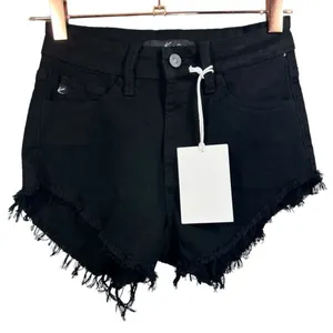 NWT KanCan High Rise Distressed Raw Fringe Hem Denim Jean Shorts 0/23 thumbnail 5