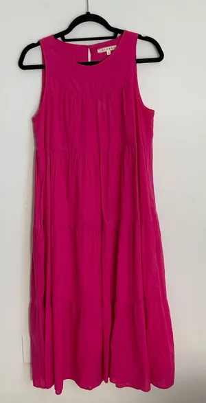 Xirena Magenta Tiered Midi‎ Sun Dress size small thumbnail 1