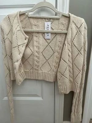 John Galt Brandy Melville cropped knit cardigan thumbnail 3