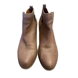 Lucky Brand Basel Ankle Bootie Women’s 9.5 Brown Leather Heeled Boot Double Zip thumbnail 4