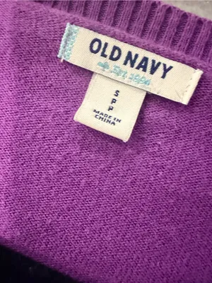 Old Navy Size S Purple Magenta V-Neck Button Front Knit Cardigan 100% Cotton thumbnail 9